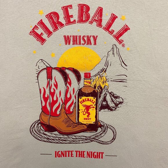 Fireball Whiskey Ignite the Night The Wild West Promo Tee 2X - Picture 2 of 5